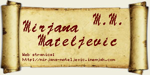 Mirjana Mateljević vizit kartica